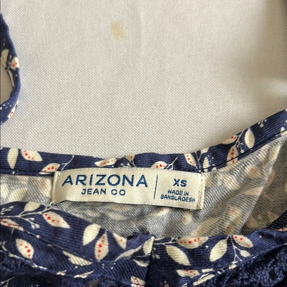 Arizona Jean Company Blue and White Smocked Camisole - Picture 2 of 5